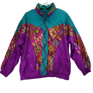 Women’s Vintage Lavon by Cheerful Corp Colorful Lightweight Jacket. Size L